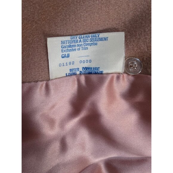 Vintage Camel Double-Breasted Wool Coat Longline With Pink Satin Lining Womens - Picture 5 of 9